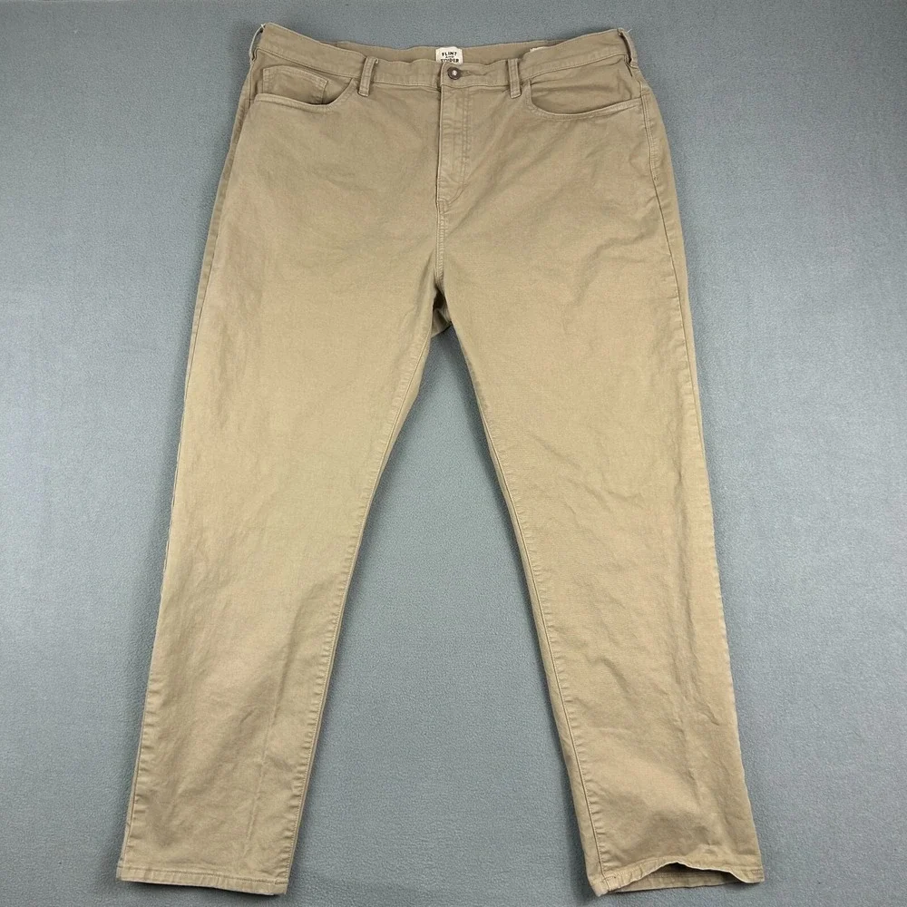 Flint And Tinder Pants Mens‎ 40x30 Tan Chino Tapered Fit Stretch Work Casual